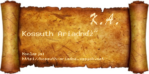 Kossuth Ariadné névjegykártya